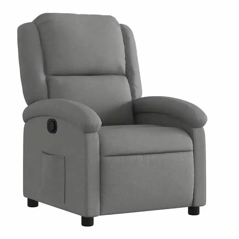 vidaXL Recliner Chair Adjustable Wingback Armchair for Home Theater Fabric - Dark Gray Manual Push Back No Massage