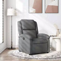 vidaXL Recliner Chair Adjustable Wingback Armchair for Home Theater Fabric - Dark Gray Manual Push Back No Massage