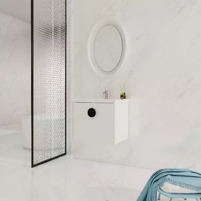 Wall-Mounted Bathroom Vanity With Sink, Storage Drawers, Plywood Floating Vanity, Wall Mount Bathroom Cabinet Gloss White