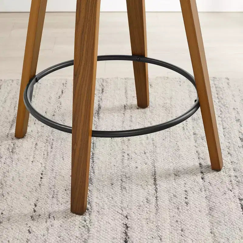 Art Leon Set of 2 Upholstered Swivel Barstools wirh Counter Height