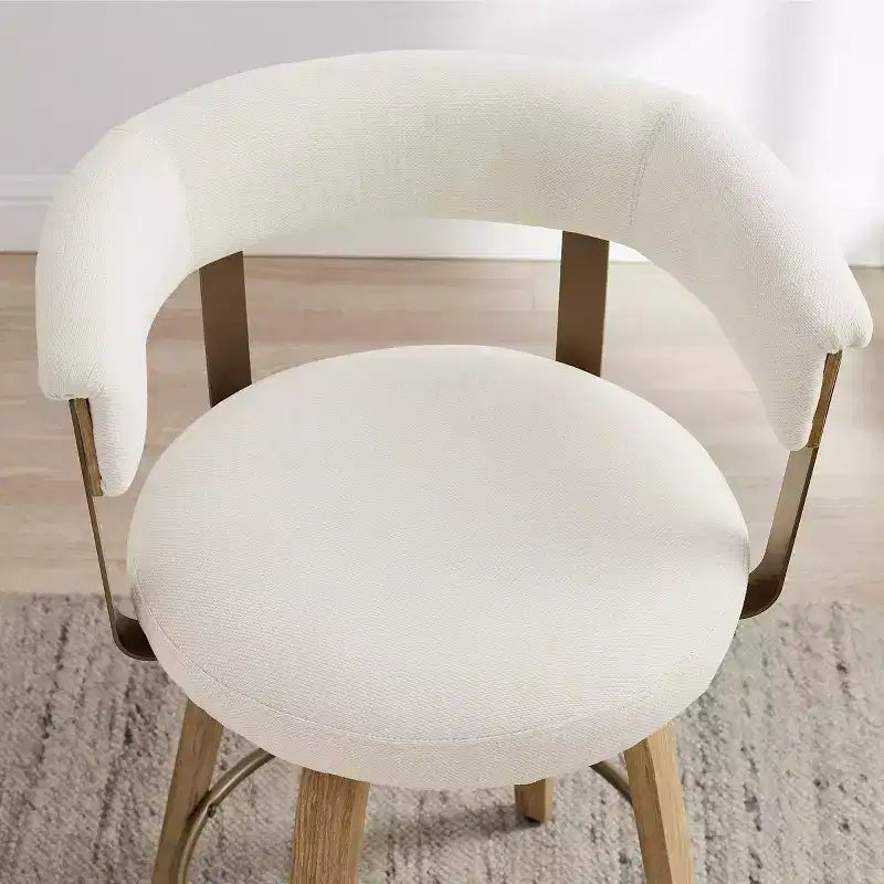 Art Leon Set of 2 Upholstered Swivel Barstools wirh Counter Height