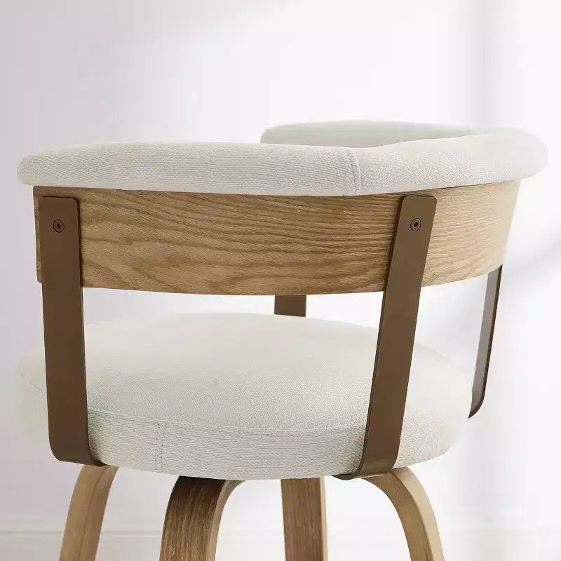 Art Leon Set of 2 Upholstered Swivel Barstools wirh Counter Height