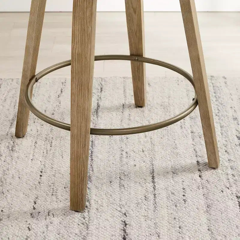 Art Leon Set of 2 Upholstered Swivel Barstools wirh Counter Height