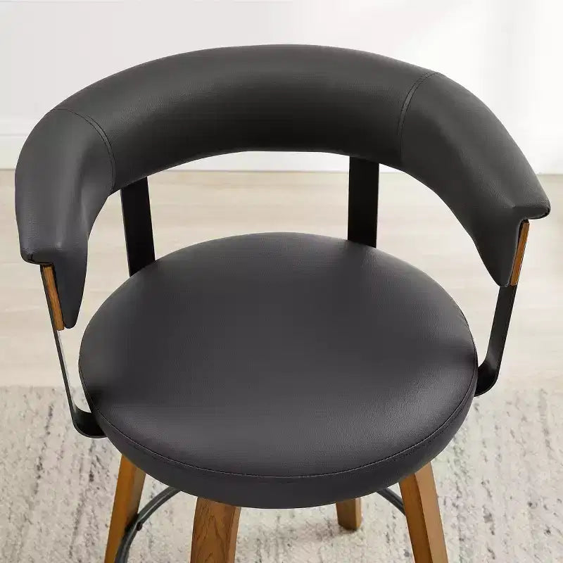 Art Leon Set of 2 Upholstered Swivel Barstools wirh Counter Height
