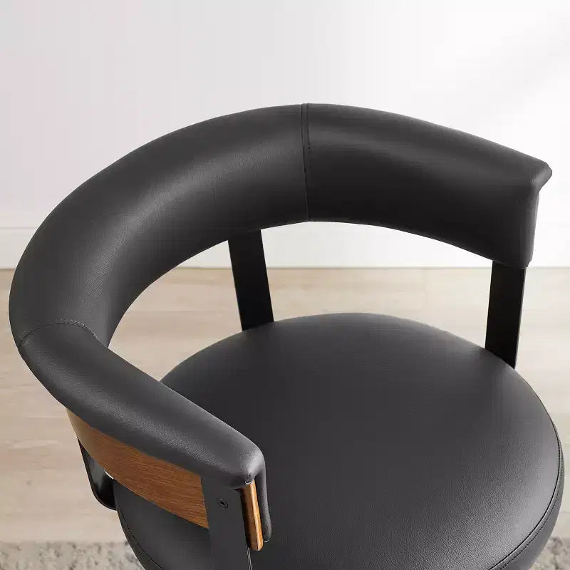 Art Leon Set of 2 Upholstered Swivel Barstools wirh Counter Height