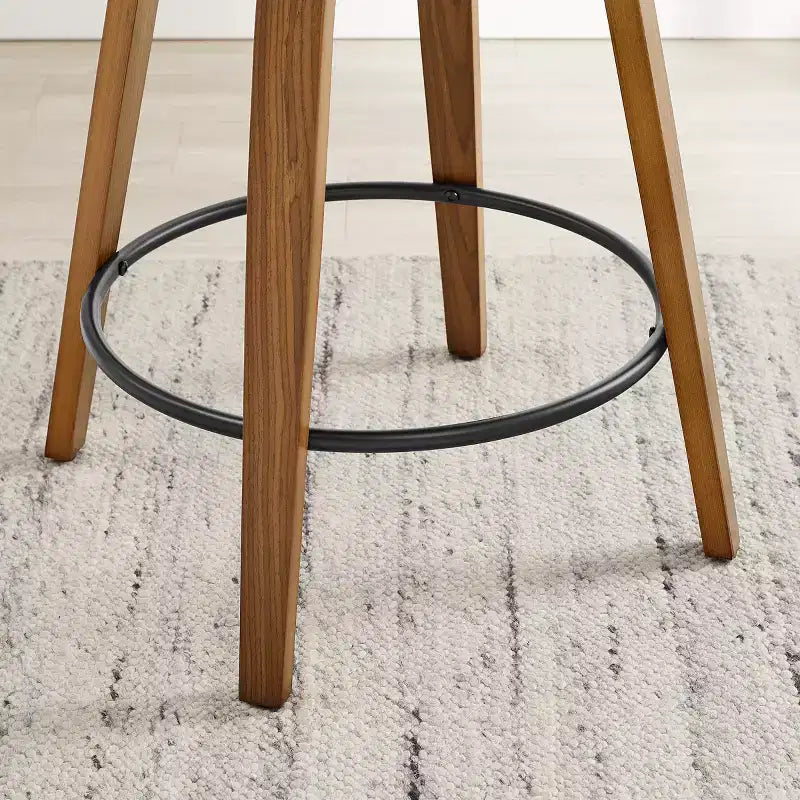 Art Leon Set of 2 Upholstered Swivel Barstools wirh Counter Height
