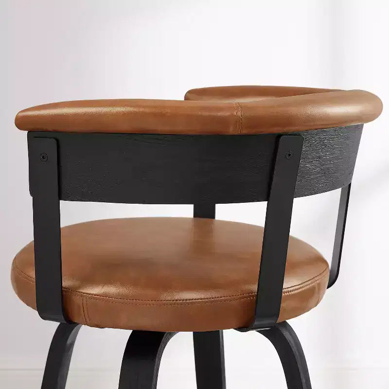 Art Leon Set of 2 Upholstered Swivel Barstools wirh Counter Height