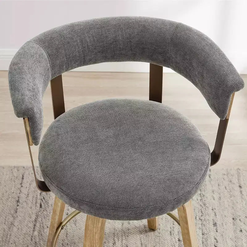 Art Leon Set of 2 Upholstered Swivel Barstools wirh Counter Height
