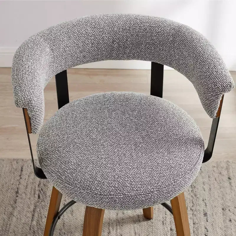 Art Leon Set of 2 Upholstered Swivel Barstools wirh Counter Height