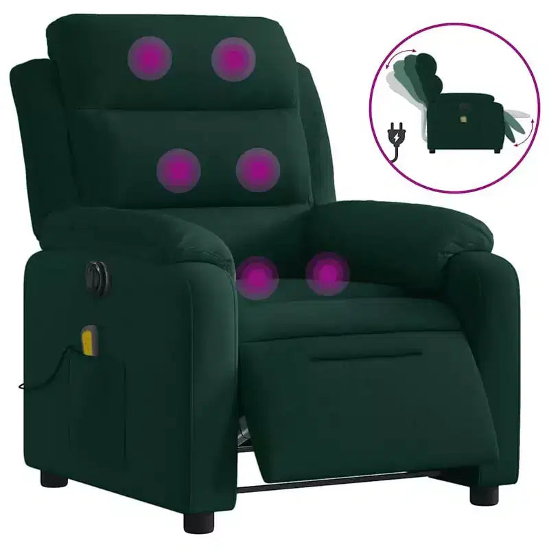 vidaXL Electric Massage Recliner Chair Velvet Standard