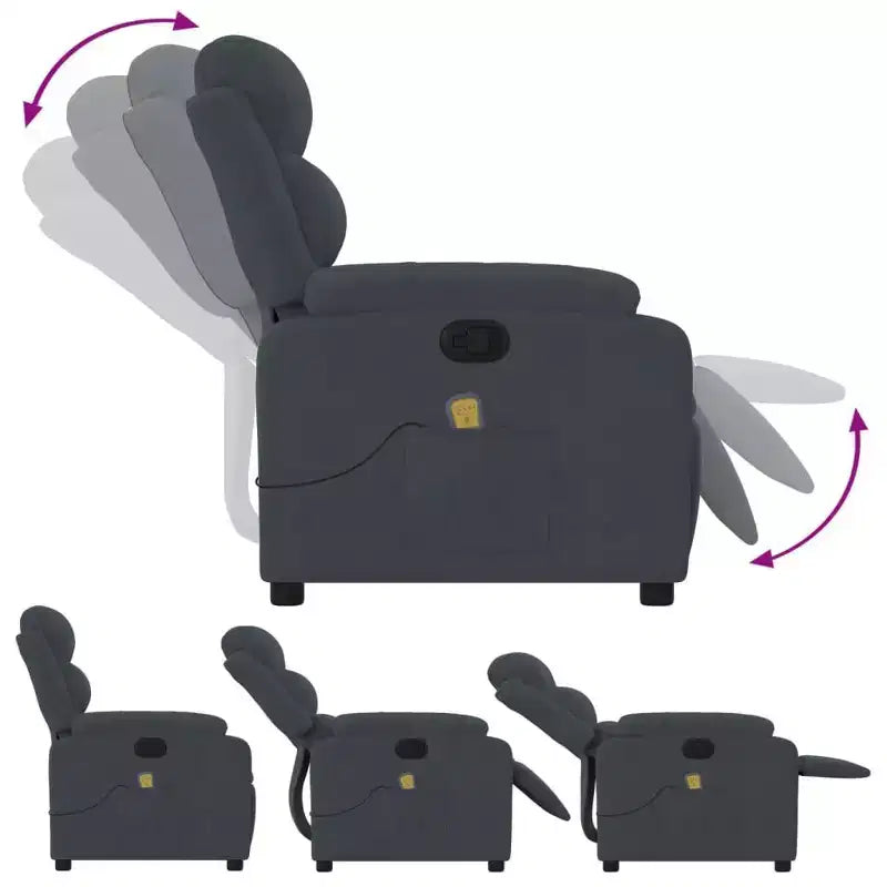 vidaXL Electric Massage Recliner Chair Velvet Standard