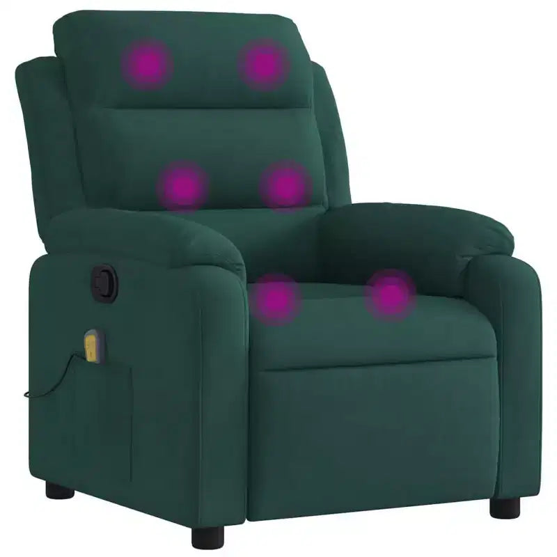 vidaXL Electric Massage Recliner Chair Velvet Standard