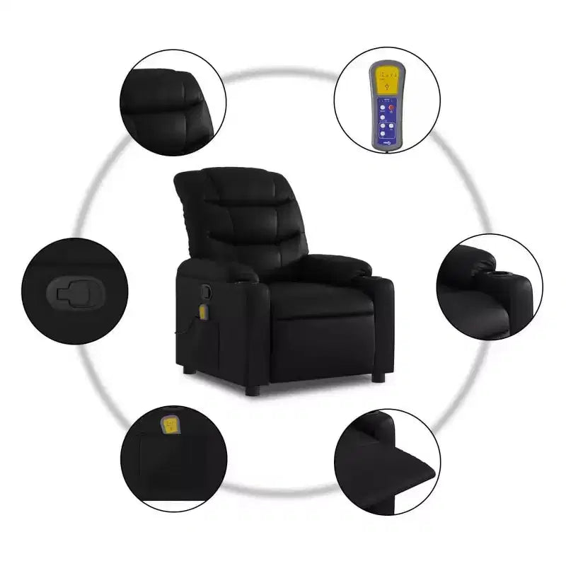 vidaXL Electric Massage Recliner Chair Velvet Standard