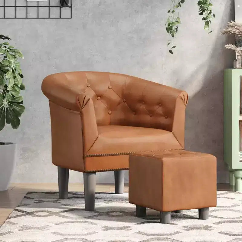 vidaXL Tub Chair Gold Faux Leather