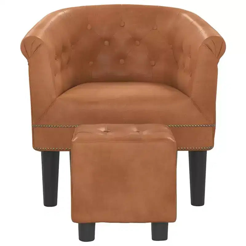 vidaXL Tub Chair Gold Faux Leather