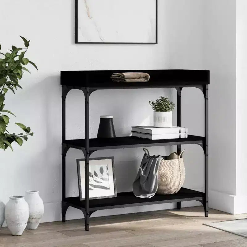 vidaXL Console Table Black Engineered wood Medium Adjustable Feet