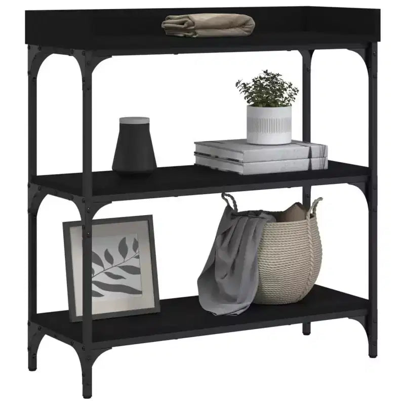 vidaXL Console Table Black Engineered wood Medium Adjustable Feet