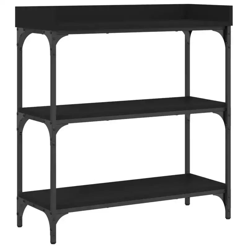 vidaXL Console Table Black Engineered wood Medium Adjustable Feet