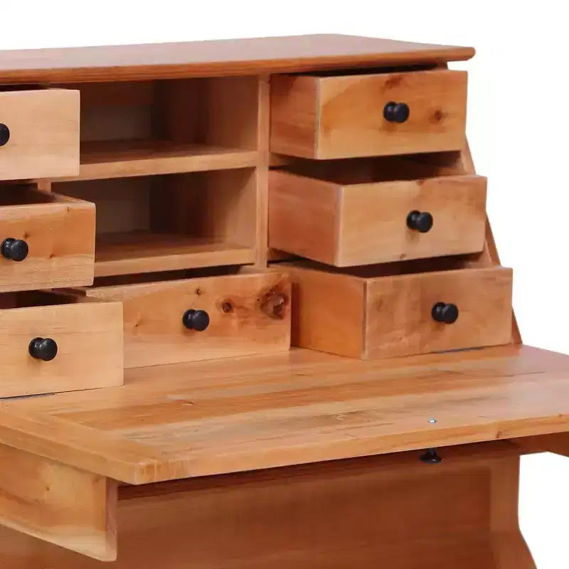 vidaXL Secretary Desk Office Writing Table with Drawers Solid Wood Mahogany