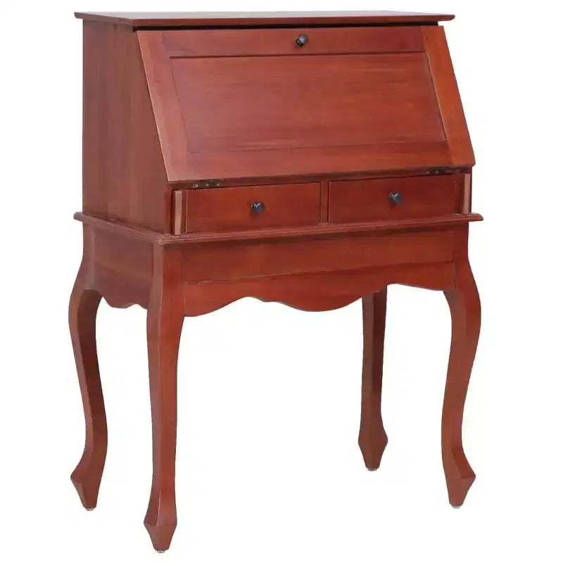 vidaXL Secretary Desk Office Writing Table with Drawers Solid Wood Mahogany