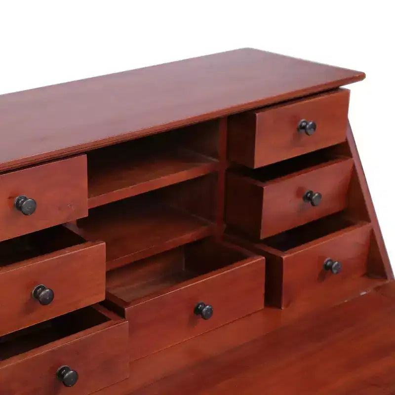 vidaXL Secretary Desk Office Writing Table with Drawers Solid Wood Mahogany