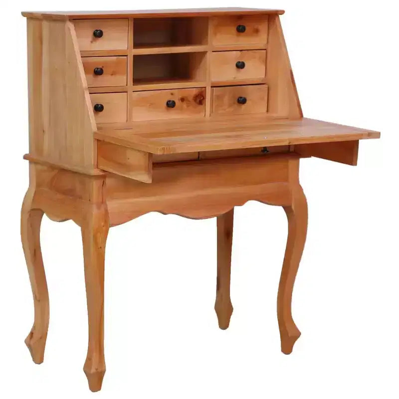 vidaXL Secretary Desk Office Writing Table with Drawers Solid Wood Mahogany