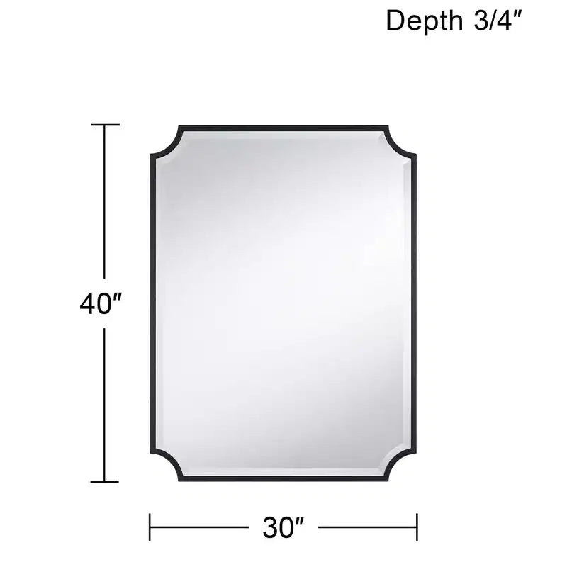 Noble Park Jacinda 30 x 40 Cut Edge Black Wall Mirror