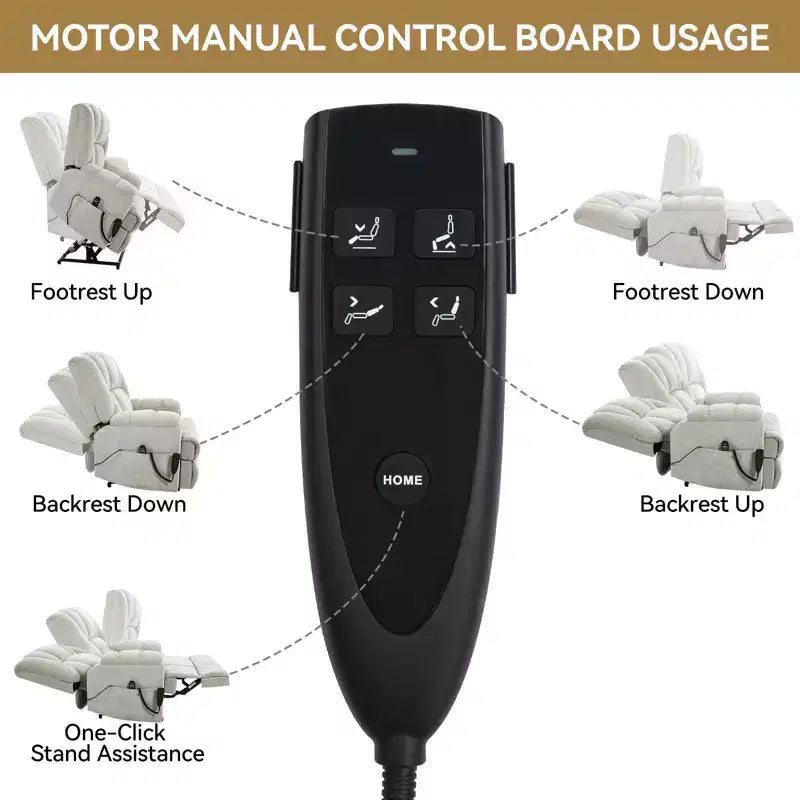 Dual Motor Heat Massage Recliners Infinite Position Up to 350 LBS Electric Power Lift Recliners