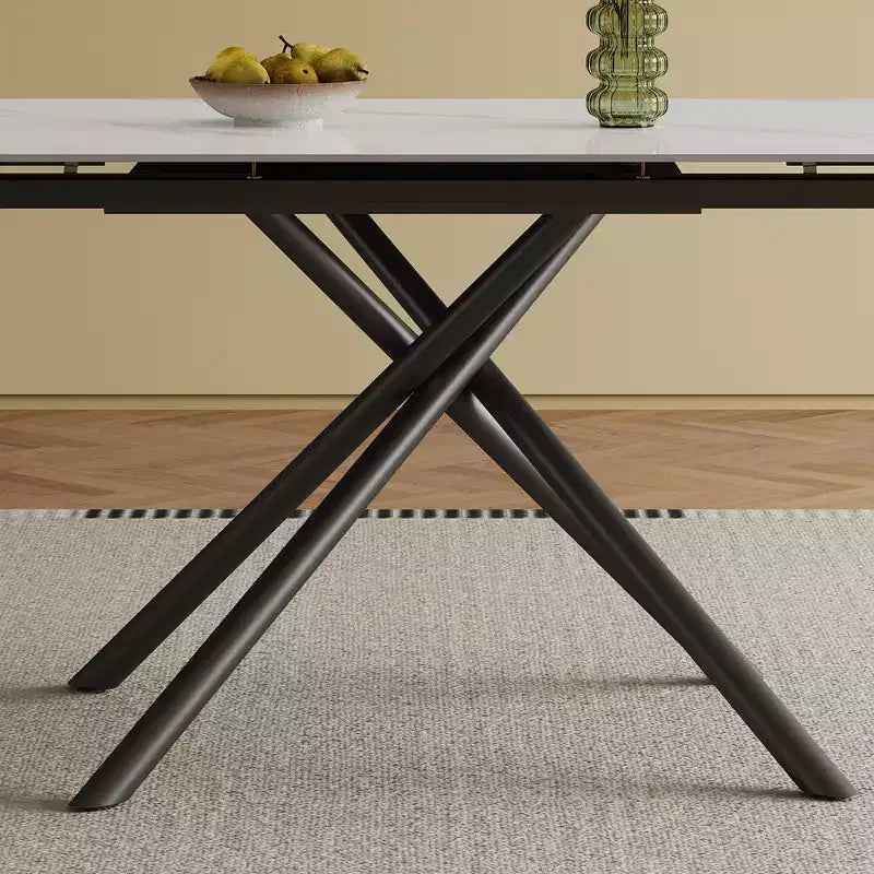GDFStudio Firae Modern Retractable Sintered Stone Dining Table