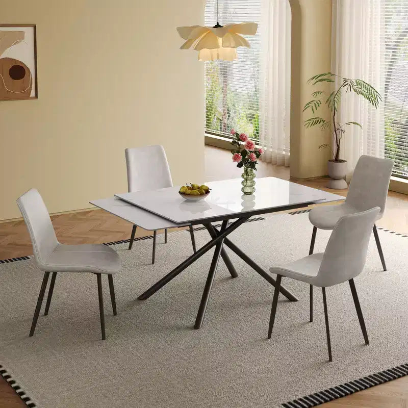 GDFStudio Firae Modern Retractable Sintered Stone Dining Table