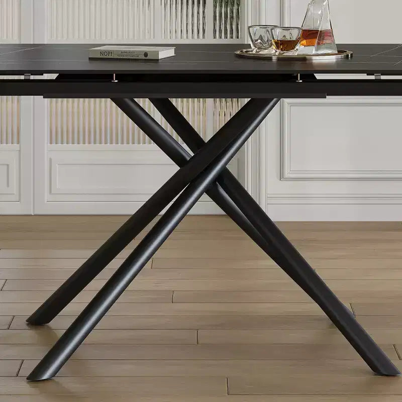 GDFStudio Firae Modern Retractable Sintered Stone Dining Table