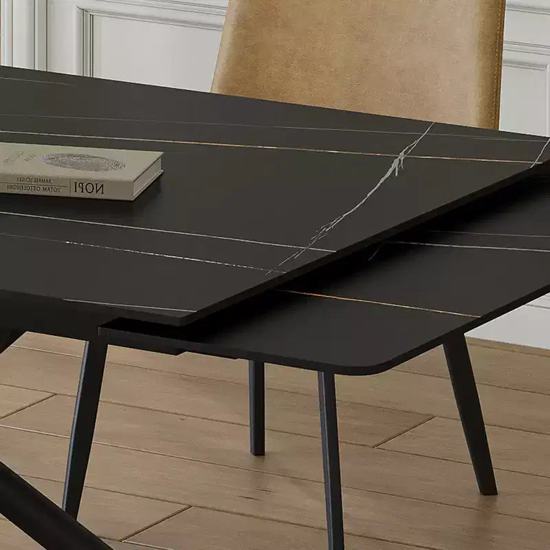 GDFStudio Firae Modern Retractable Sintered Stone Dining Table