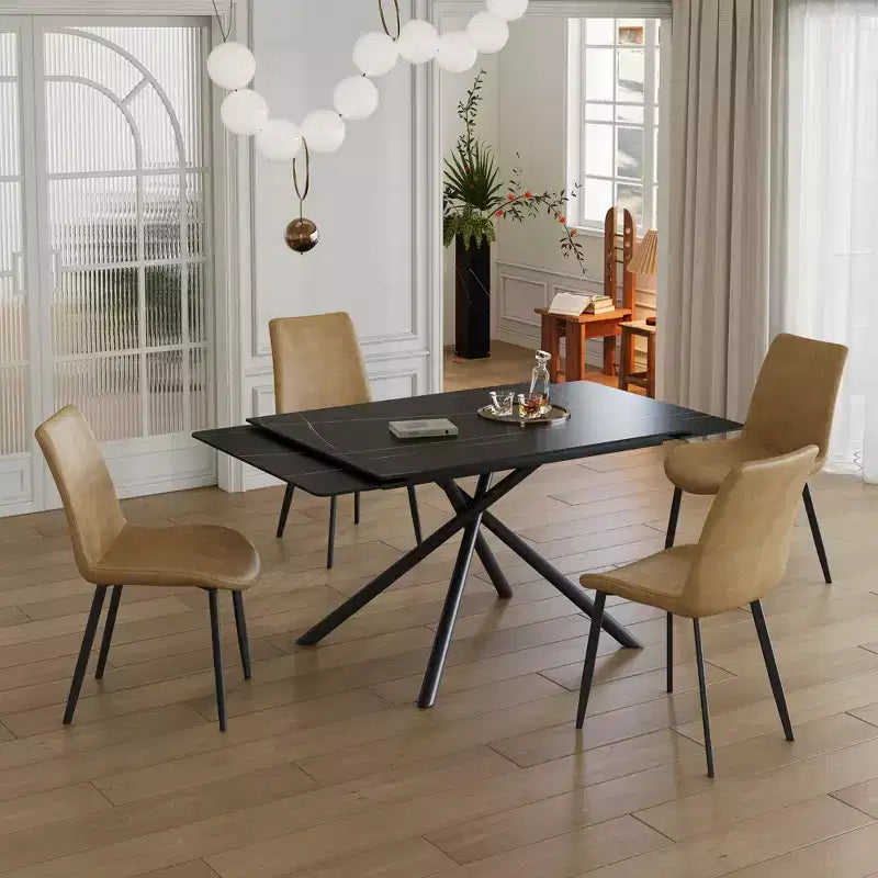 GDFStudio Firae Modern Retractable Sintered Stone Dining Table