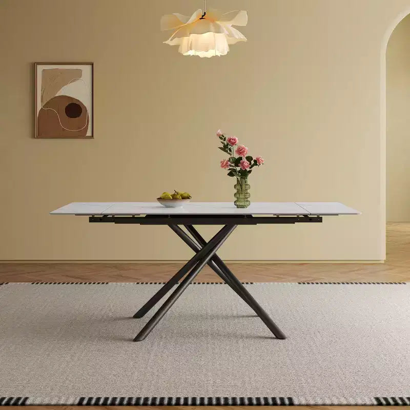 GDFStudio Firae Modern Retractable Sintered Stone Dining Table