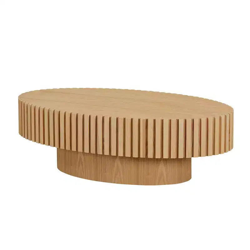 GDFStudio Gali Modern Handcraft Drum Coffee Table