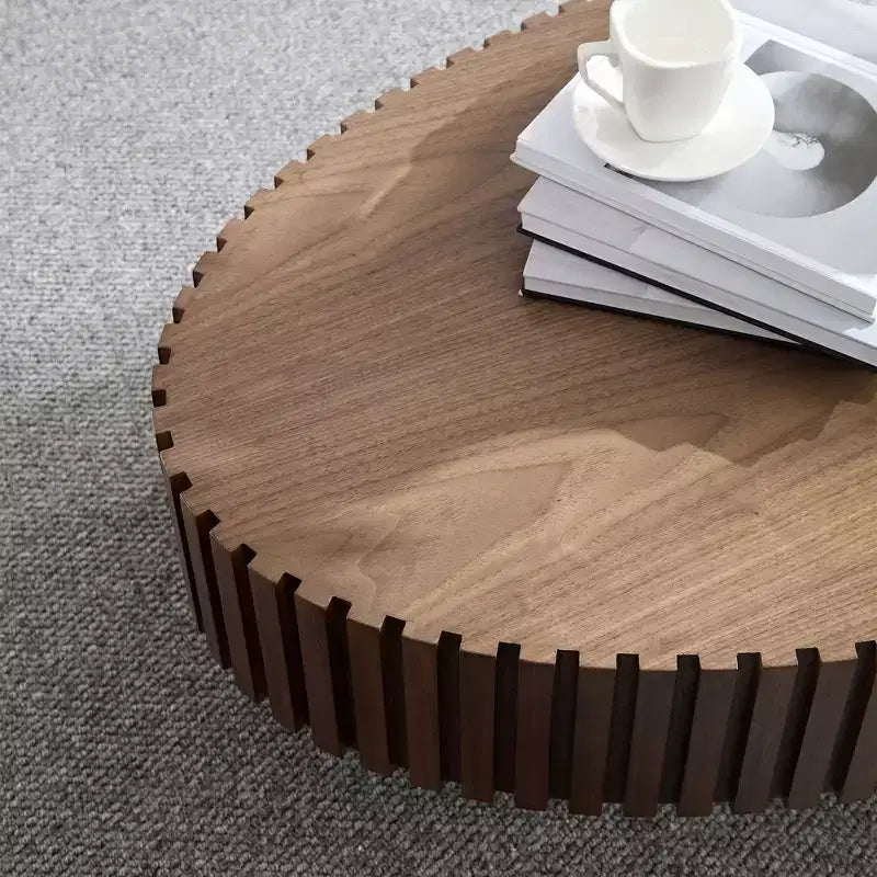 GDFStudio Gali Modern Handcraft Drum Coffee Table
