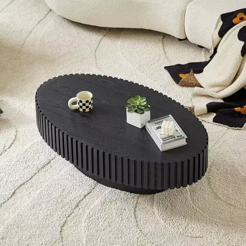 GDFStudio Gali Modern Handcraft Drum Coffee Table