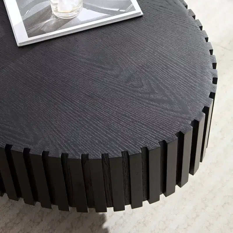 GDFStudio Gali Modern Handcraft Drum Coffee Table