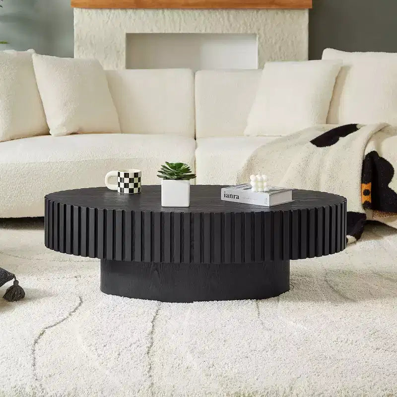 GDFStudio Gali Modern Handcraft Drum Coffee Table