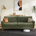 Mid Century Modern Loveseat, 68-inch 2-Seater Sofa with 24-inch Deep Seat, Solid Wood Frame, Tool-Free Assembly for Small Spaces