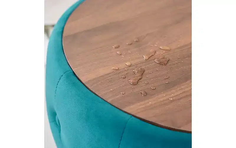 GDFStudio Jorik Modern 2 Piece Wooden Velvet Upholstered Round Nesting Storage Ottomans