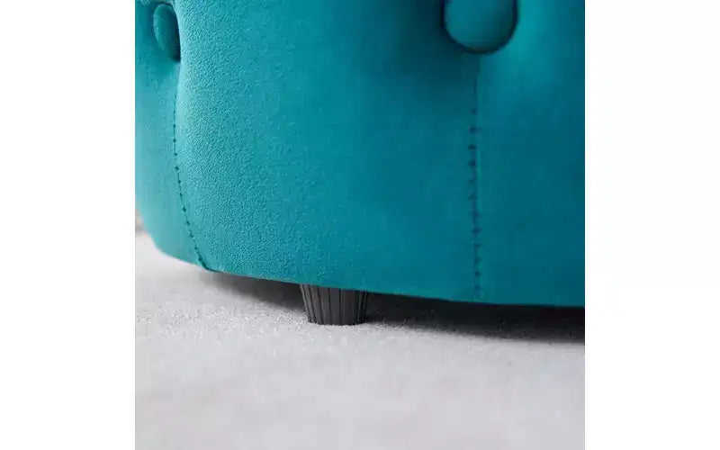 GDFStudio Jorik Modern 2 Piece Wooden Velvet Upholstered Round Nesting Storage Ottomans