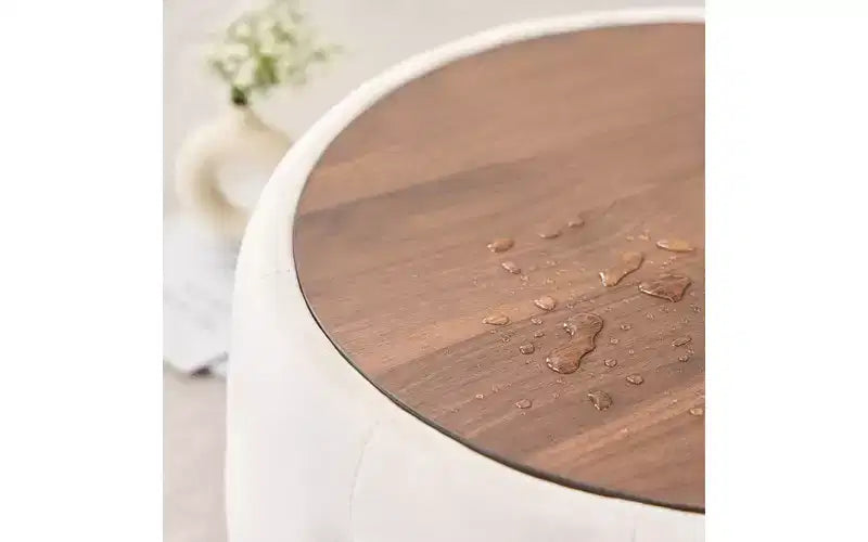 GDFStudio Jorik Modern 2 Piece Wooden Velvet Upholstered Round Nesting Storage Ottomans