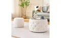 GDFStudio Jorik Modern 2 Piece Wooden Velvet Upholstered Round Nesting Storage Ottomans