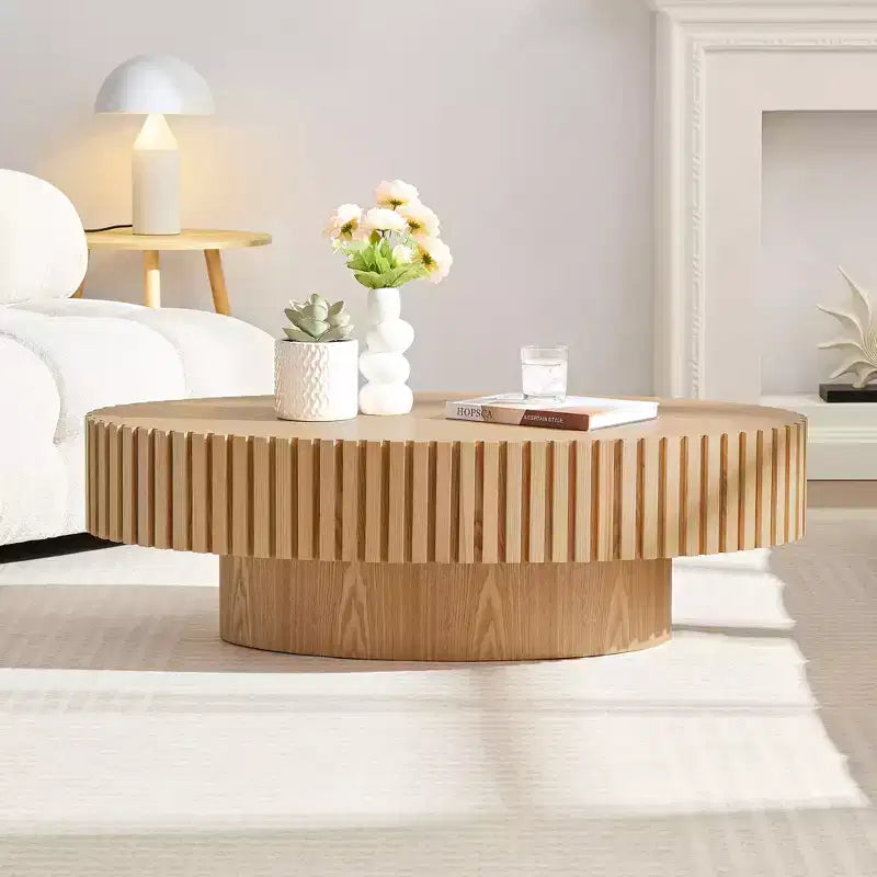 GDFStudio Ilra Modern Handcraft Drum Coffee Table