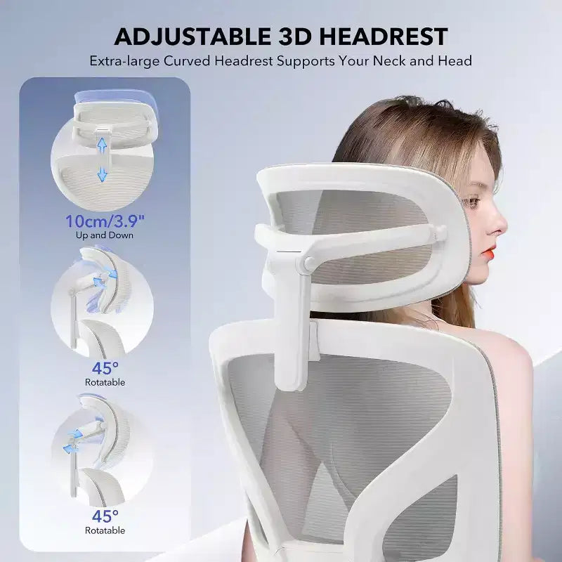 Acekool Ergonomic Office Chair with 3D Lumbar, Adjustable Armrest, Mesh, for Home Office