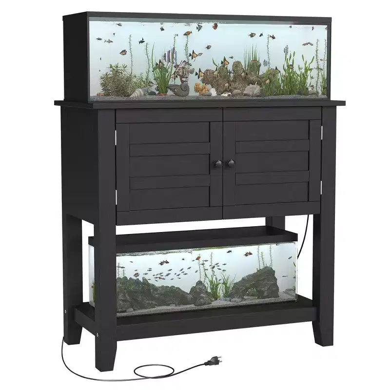 COZONY 20 to 29 Gallon Aquarium Stand with Power Outlet, Heavy Duty Fish Tank Cabinet with Storage Doors