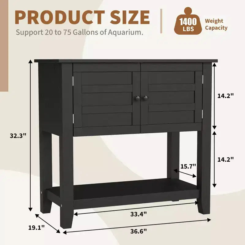 COZONY 20 to 29 Gallon Aquarium Stand with Power Outlet, Heavy Duty Fish Tank Cabinet with Storage Doors