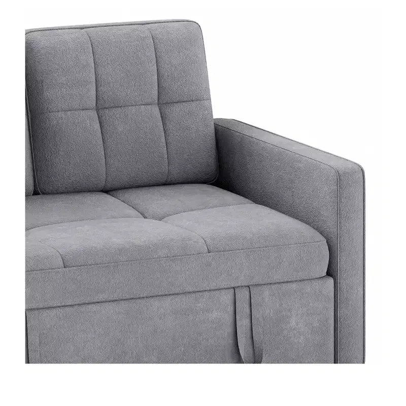 Balconera 3 In 1 Fabric Futon Couches Reclining Backrest Convertible Sofa Bed Loveseat Sleeper Pull Out Couch with Side Storage Bag for Small Spaces