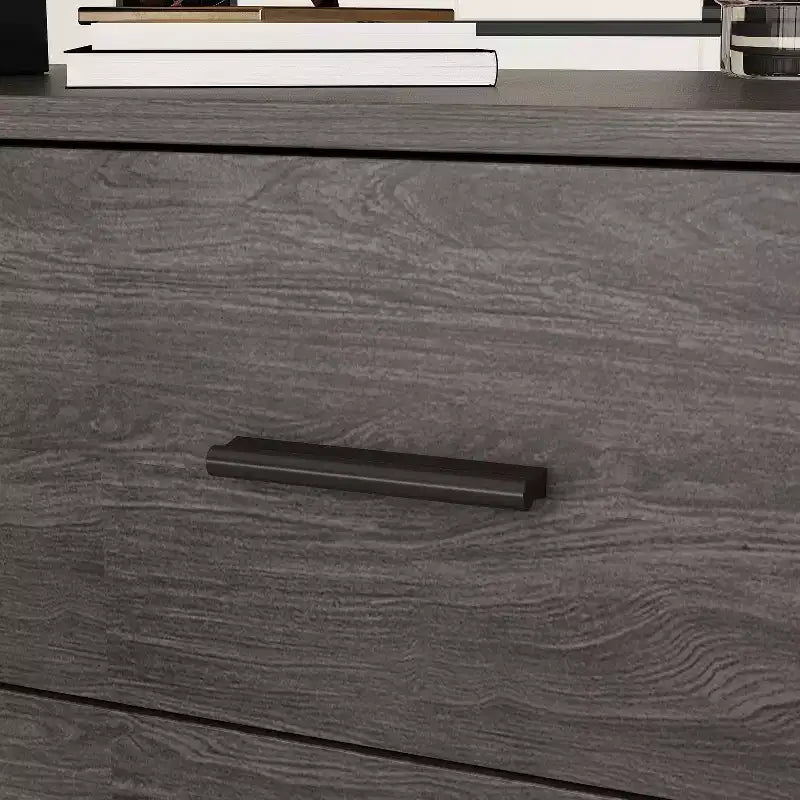 Famapy L-Shaped Wood & Metal Computer Desk Office Desk: 3-Drawer Storage + Open Shelves Multi-Zone Workstation for Home & Office